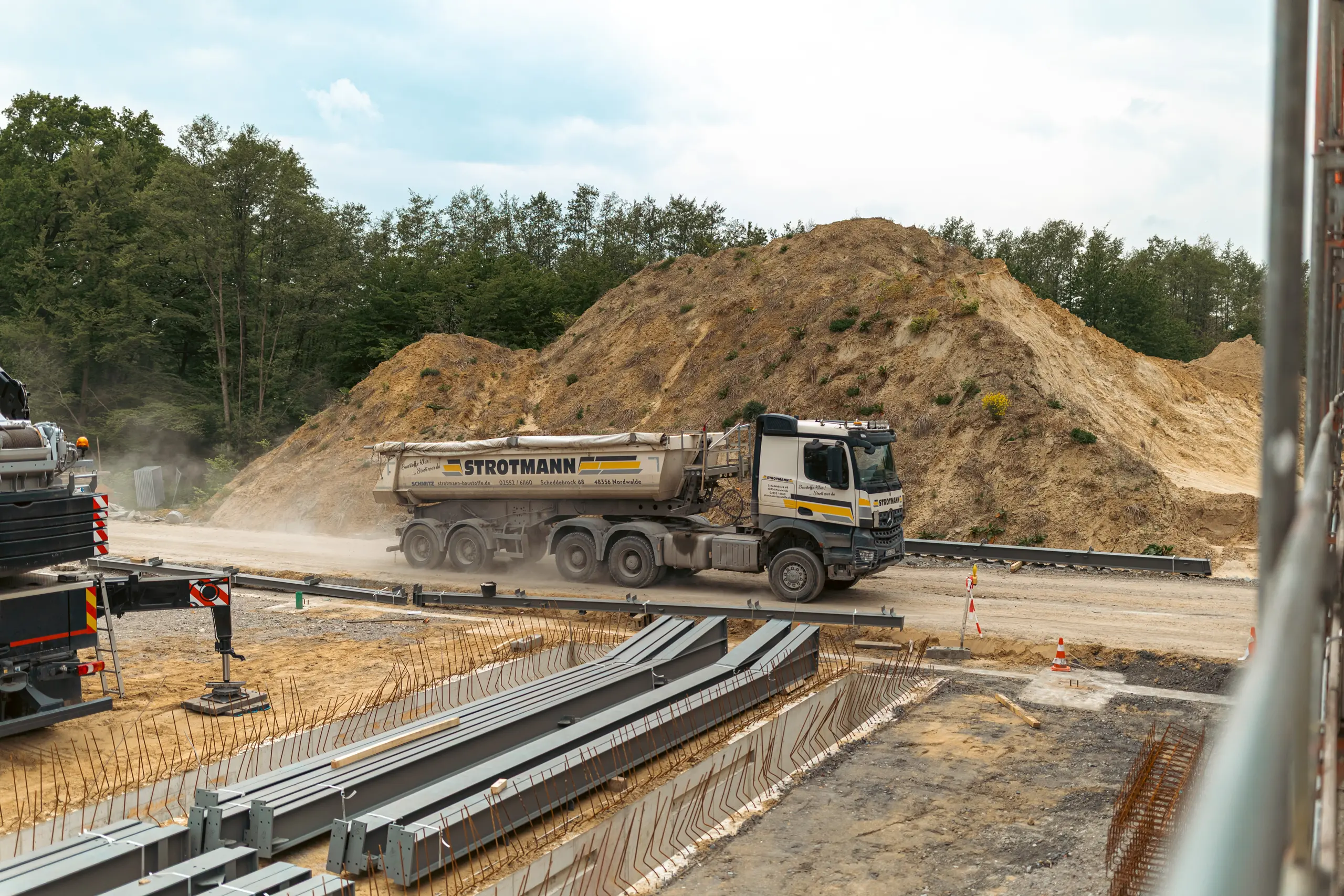 Strotmann Fuhrunternehmen Baustoffe Nordwalde Baustelle
